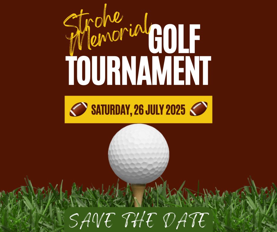 Bangor Slaters Football (@bslatersfb) on Twitter photo SAVE the DATE: The 2025 Strohe Memorial Golf Tournament will take place on July 26th at Whitetail Golf Club. More information to follow next week! <a href="/SlaterAthletics/">SlaterAthletics</a> SAVE the DATE: The 2025 Strohe Memorial Golf Tournament will take place on July 26th at Whitetail Golf Club. More information to follow next week! <a href="/SlaterAthletics/">SlaterAthletics</a>