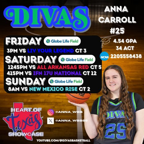The season starts Friday for my final AAU <a href="/DivasBasketball/">Divas Basketball</a> season! All coaches are welcome and I would be glad to speak to you at <a href="/GlobeLifeField/">Globe Life Field</a>