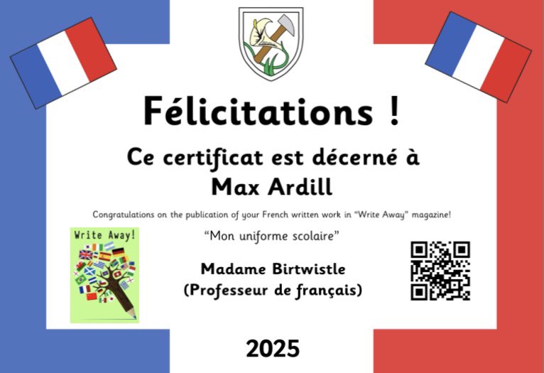 Tres Bien Bella! We are very proud of you! Merci @MmeBirtwistle @STOC_CAT #stmicmfl