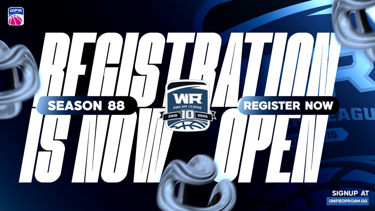 WR Season 88 Registration is Live ‼️

🔵Use code early88 to get $20 off (expires 4/25 1159PM EST 

🔵Scheduled Group Play + Playoffs

🔵Top 4 in each division makes playoffs 

🔵Top Team in each division wins cash prize 

🔵Season starts 5/5

Register