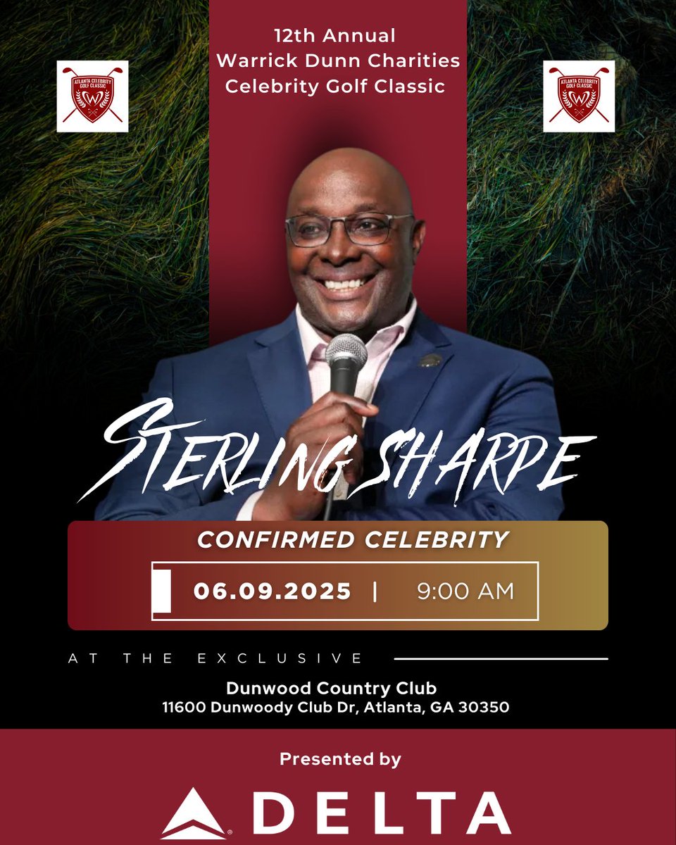 Another legend joins the lineup!
We’re excited to announce that NFL great Sterling Sharpe is a confirmed celebrity for the 12th Annual Warrick Dunn Charities Celebrity Golf Classic on June 9, 2025 at the exclusive Dunwoody Country Club!

wdc.org