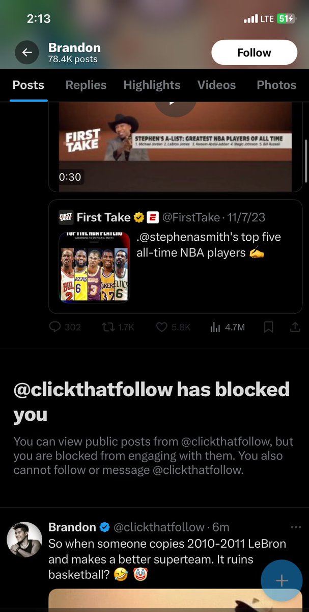 BasketBallman2E's tweet image. Hey puss @clickthatfollow .
Nothing is more puss than losing a debate and blocking someone only got comment right after :