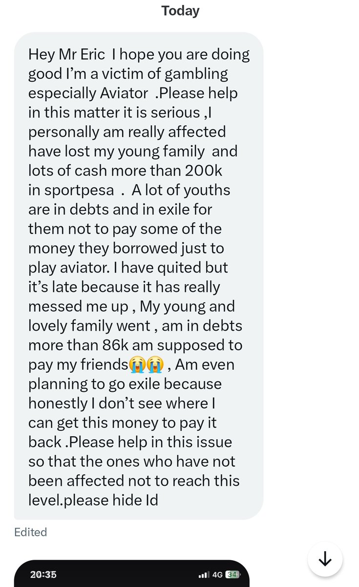 amerix's tweet image. BETTING is finishing our young people.

This depressed young man lost more than 200K in betting.

The so-called content creators and celebrities promote betting instead of condemning it because they are paid to deceive their audience.

Betting must be condemned.

The problem is…