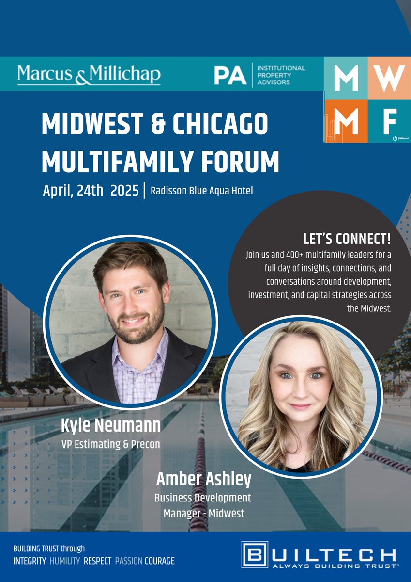 <a href="/BuiltechLLC/">Builtech Services</a> is excited to join the <a href="/MMREIS/">Marcus & Millichap</a> / IPA Multifamily Forum: Midwest &amp; Chicago 2025 on April 24! Catch Kyle Neumann &amp; Amber A. connecting with multifamily leaders to talk strategy, development &amp; more. See you there!

#BuildingWithBuiltech #CREMidwest