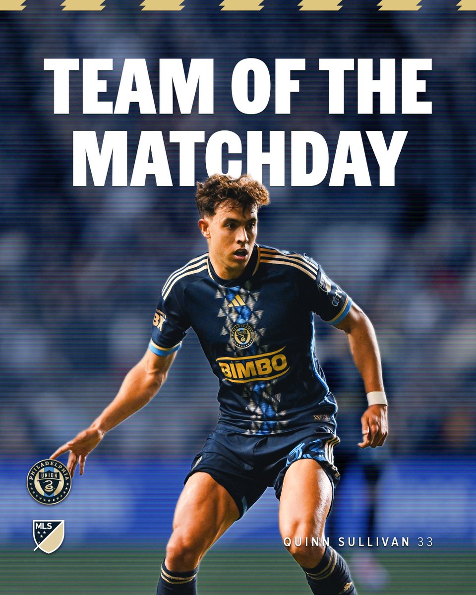 Philadelphia Union (@philaunion) on Twitter photo Solid performance, solid acknowledgement!
<a href="/QuinnSullivan33/">Quinn Sullivan</a> makes <a href="/MLS/">Major League Soccer</a>'s Team of the Matchday.
#DOOP Solid performance, solid acknowledgement!
<a href="/QuinnSullivan33/">Quinn Sullivan</a> makes <a href="/MLS/">Major League Soccer</a>'s Team of the Matchday.
#DOOP