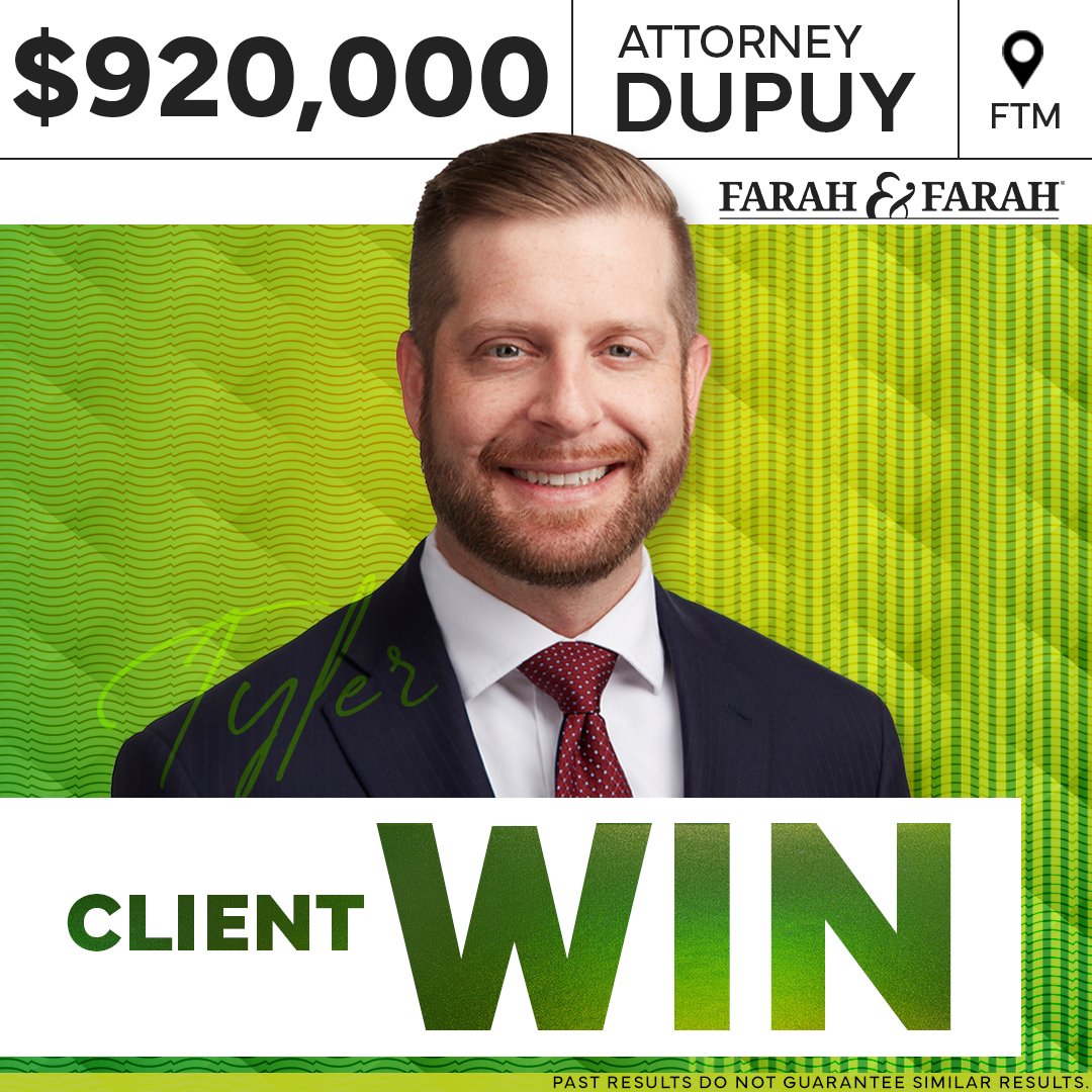 farahandfarah's tweet photo. 💥$920,000 CLIENT WIN💥

Fort Myers attorney, Tyler Dupuy, and our investigators put up a #FarahFight and secured a $920,000 #clientwin!

#FarahandFarah #FortMyersPersonalInjuryAttorney https://t.co/a7EOLu77oV
