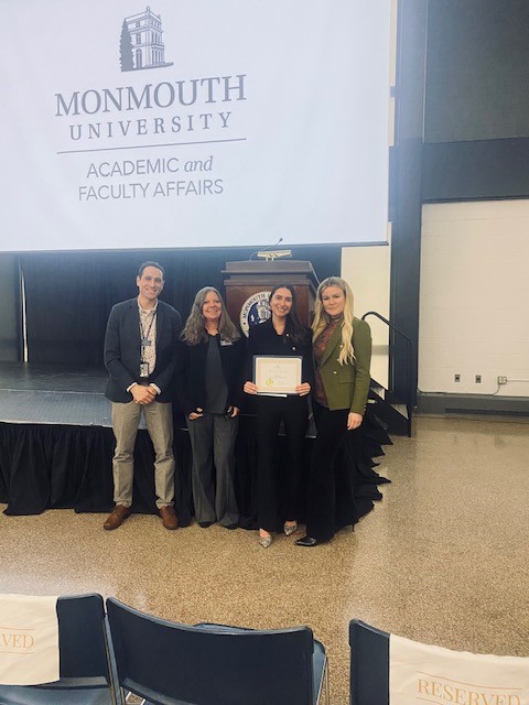 Student Scholarship Week-The SOE's very own Noelle Parrino, Carlee Migliorisi, &amp; Jillian Bodiford presented their work as Hawk Talk speakers. SOE faculty, Drs. Frith, McArthur, &amp; Raj, pictured here, could not be prouder of their passion, hard work and commitment. Congrats to all!