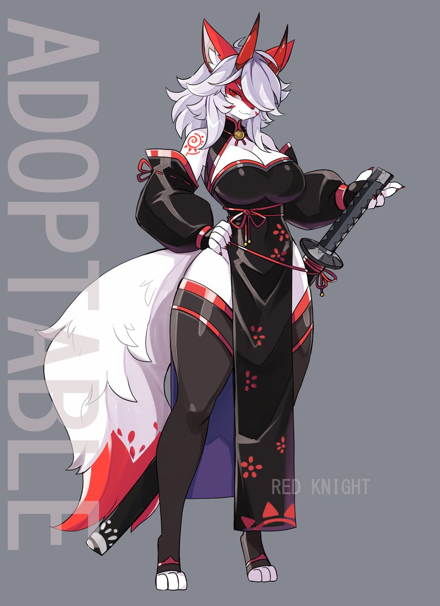 New OC up for adoption! 
Introducing a Demonic Fox Warrior — elegant, deadly, and unmatched with a blade. 
Link in the comments!