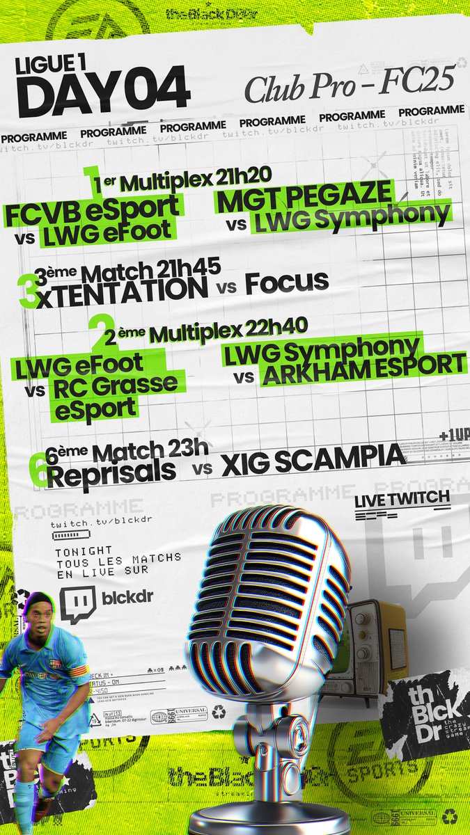 BlckDr-Fc (@tbd00r) on Twitter photo CAST CLUB PRO LIGUE 1 ⚽️🔥
RDV 21h20 Sur Twitch twitch.tv/blckdr !
Double Multiplex Avec <a href="/SymphonyProClub/">LWG Symphony</a> & <a href="/LWGEFOOT/">LWG EFOOT</a>
E League des Champions ! 21h45 Allez - Retour Avec la Squad <a href="/xTentationCP/">x Tentation</a>
Et nos Amis de chez <a href="/ReprisalsCp/">REPRISALS</a> 23h 00
#CLUBPRO #EAFC25 #VPG CAST CLUB PRO LIGUE 1 ⚽️🔥
RDV 21h20 Sur Twitch twitch.tv/blckdr !
Double Multiplex Avec <a href="/SymphonyProClub/">LWG Symphony</a> & <a href="/LWGEFOOT/">LWG EFOOT</a>
E League des Champions ! 21h45 Allez - Retour Avec la Squad <a href="/xTentationCP/">x Tentation</a>
Et nos Amis de chez <a href="/ReprisalsCp/">REPRISALS</a> 23h 00
#CLUBPRO #EAFC25 #VPG