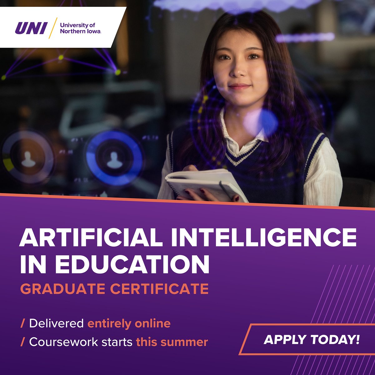 New UNI’s Graduate Certificate in Artificial Intelligence in Education! This 4-course program to help you use AI responsibly and effectively to support teaching, learning, and innovation.
First course starts June 30 (6 weeks, online)
Learn more: bit.ly/AIEducationUNI ✅ Apply