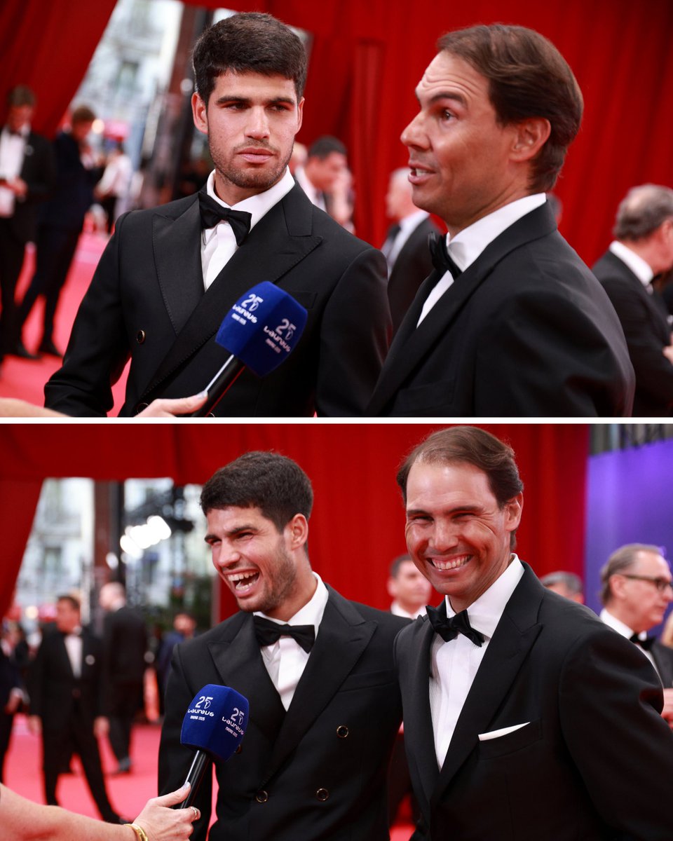 Reunited 🫶🇪🇸

<a href="/RafaelNadal/">Rafa Nadal</a> <a href="/carlosalcaraz/">Carlos Alcaraz</a> 

📸 <a href="/LaureusSport/">Laureus</a>