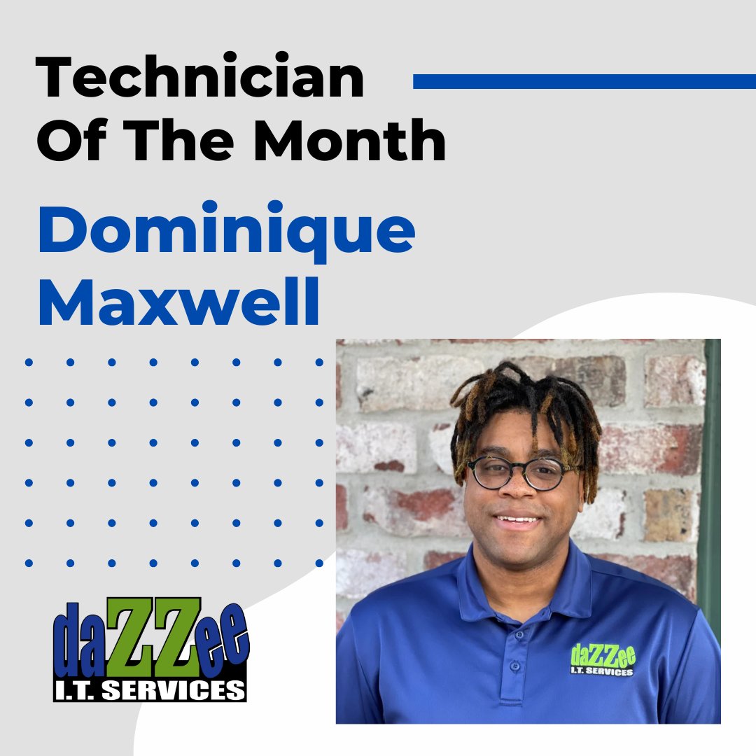 DaZZeedotcom's tweet image. 🎉 Shoutout to our Tech Star of the Month: Dominique Maxwell!
A true pro at solving problems fast and keeping clients happy with top-tier support and attention to detail. 💻✨

Thanks for always going above and beyond! 🙌
#TechStar #ITExcellence #ClientFavorite
