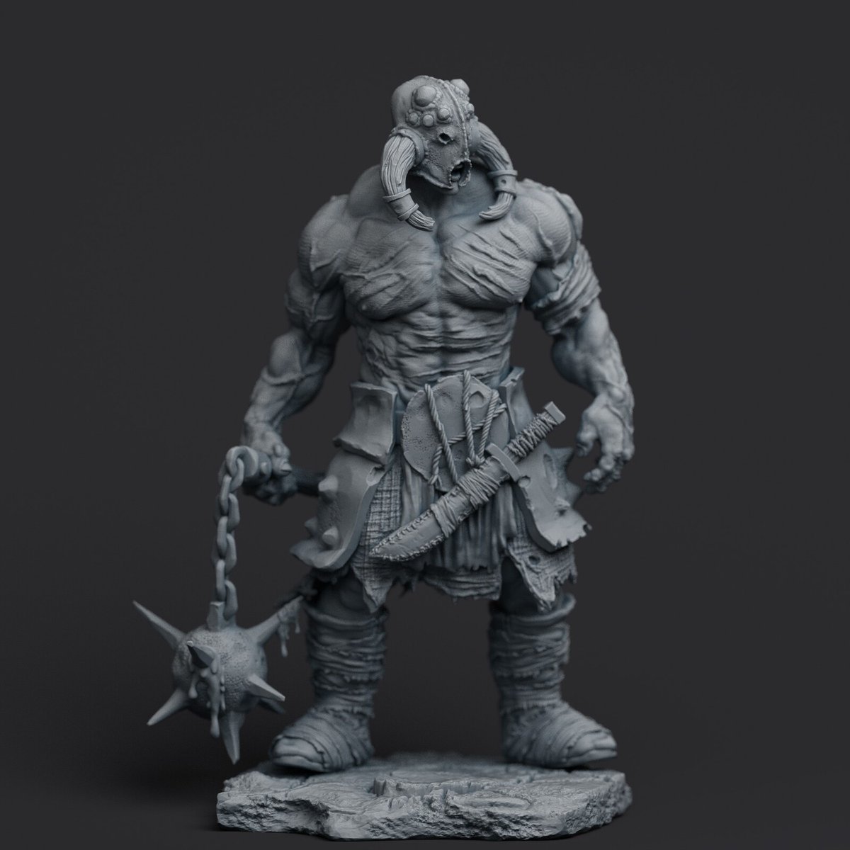 Tunjeestudio's tweet photo. The Scarred are servants of the Cultists of the Crimson Spider. 
They were once warriors who were tortured and corrupted, turned into mindless servants.
#3dsculpting
#3dmodling
#3dscarrsdmodling https://t.co/yob9BCdLEM