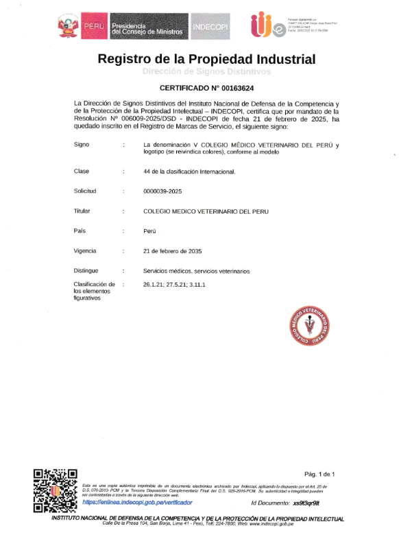 𝐑𝐄𝐆𝐈𝐒𝐓𝐑𝐎 𝐋𝐎𝐆𝐎 𝐂𝐌𝐕𝐏
El Colegio Médico Veterinario del Perú informa a todos los miembros de la Orden que, desde la creación de nuestra institución, nunca se había registrado oficialmente el logo (isologo)
#colegiomedicoveterinariodelperu
#medicoveterinario