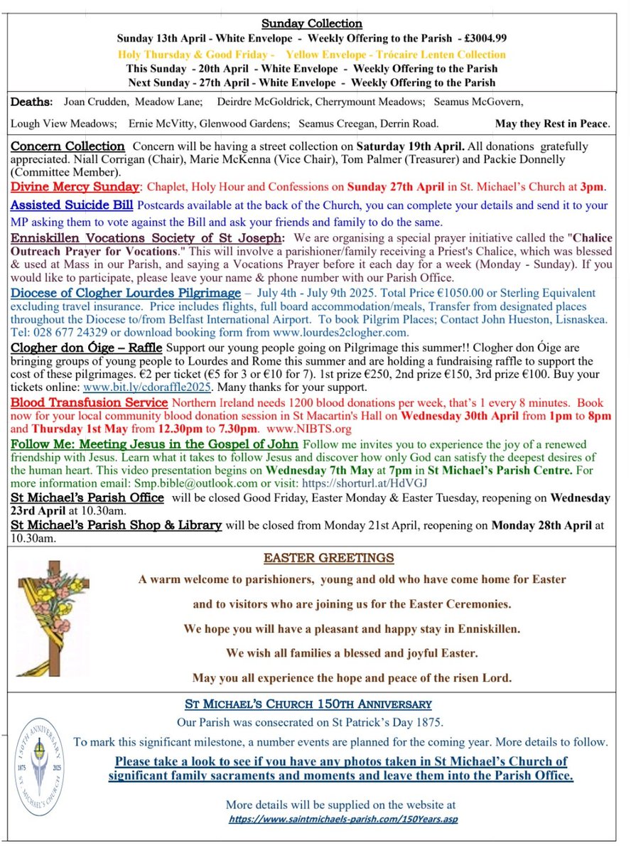stmichaelsparishenniskillen (@stmichaelspari1) on Twitter photo Our Weekly Parish Messenge-plz retweet.
<a href="/CoolmeenCranny/">Coolmeen/Cranny</a>
<a href="/BrokenBayDioc/">Diocese of Broken Bay</a>
<a href="/FrDavidRanson/">Fr David Ranson</a>
<a href="/HolyTrinityPrsh/">Holy Trinity Parish</a>
<a href="/StJoandPats/">St. Joseph & St. Patrick's</a>
<a href="/DunkeldDiocese/">Diocese of Dunkeld</a>
<a href="/RCLargsMillport/">RC Largs and Millport</a>
<a href="/StMikesCathTO/">St. Michael's Cathedral Basilica</a>
<a href="/LNCC_dol/">London North Central Catholic Family of Parishes</a>
<a href="/StChadsBirm/">St Chad's Cathedral</a>
<a href="/BishopComensoli/">Archbishop Peter A Comensoli</a>
<a href="/catholicmelb/">Melbourne Catholic</a>
<a href="/RCStFrancisPG/">St Francis' Parish, Port Glasgow</a>
<a href="/chtowndiocese/">CharlottetownDiocese</a>
<a href="/archterentius/">Terrence Prendergast</a>
<a href="/StAugustinesTO/">St. Augustine's Seminary of Toronto</a> Our Weekly Parish Messenge-plz retweet.
<a href="/CoolmeenCranny/">Coolmeen/Cranny</a>
<a href="/BrokenBayDioc/">Diocese of Broken Bay</a>
<a href="/FrDavidRanson/">Fr David Ranson</a>
<a href="/HolyTrinityPrsh/">Holy Trinity Parish</a>
<a href="/StJoandPats/">St. Joseph & St. Patrick's</a>
<a href="/DunkeldDiocese/">Diocese of Dunkeld</a>
<a href="/RCLargsMillport/">RC Largs and Millport</a>
<a href="/StMikesCathTO/">St. Michael's Cathedral Basilica</a>
<a href="/LNCC_dol/">London North Central Catholic Family of Parishes</a>
<a href="/StChadsBirm/">St Chad's Cathedral</a>
<a href="/BishopComensoli/">Archbishop Peter A Comensoli</a>
<a href="/catholicmelb/">Melbourne Catholic</a>
<a href="/RCStFrancisPG/">St Francis' Parish, Port Glasgow</a>
<a href="/chtowndiocese/">CharlottetownDiocese</a>
<a href="/archterentius/">Terrence Prendergast</a>
<a href="/StAugustinesTO/">St. Augustine's Seminary of Toronto</a>