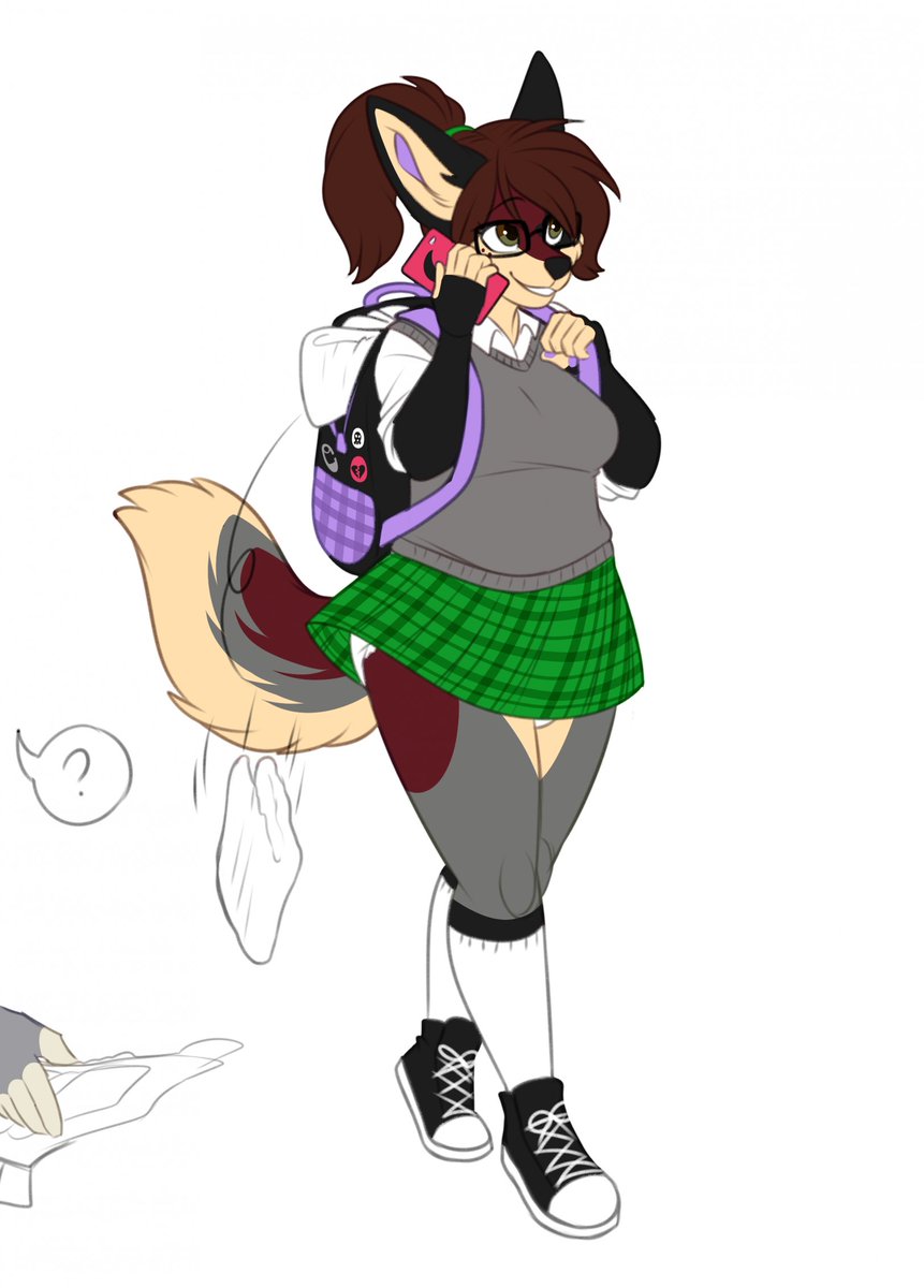 Too busy on the phone to notice she didn't zip up her backpack!
Sketch Comm for powhatan and noverz!

♥ Website: minettefraise.carrd.co