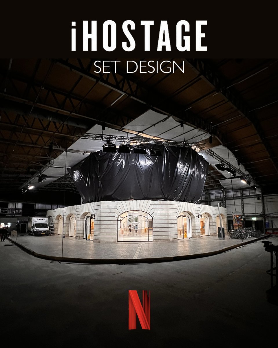 ReadySet_AMS's tweet photo. 🎬 iHostage is now on @Netflix!

Florian Legters, co-founder &amp; production designer, recreated the Amsterdam Apple Store with reused set pieces, backed by a 60m LED wall showing a scanned Leidseplein.

Thanks @PLANETXFX @ReadySet_AMS 🙌
#iHostage #VP #Netflix https://t.co/yzCFpHHEiS