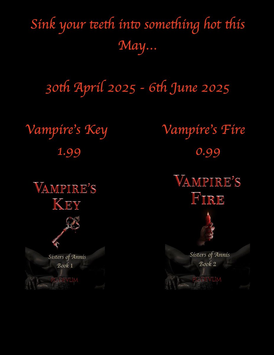 Hot and dark erotica featuring Powerful Female Vampires and their naked male servers.

Vampire's Key
amazon.com/dp/B082VJX1FZ
1.99

Vampire's Fire
amazon.com/dp/B0CW8FN4YT
0.99

#Erotica #DarkErotica #Vampires #Keyholding #CFNM #MaleChastity