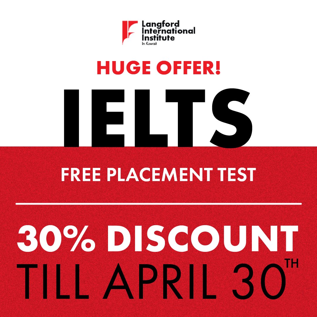 LangfordIns's tweet image. 🚨 Huge IELTS Offer!
🎯 Free Placement Test
🔥 30% OFF 
⏳ Till April 30th 
Sign up TODAY!
LIMITED SEATS AVAILABLE!!
#langfordKuwait #langfordlearning #langfordinstitute