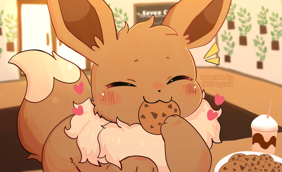 Glacytale_'s tweet image. Eevee is caught munching on your cookies! Wyd?