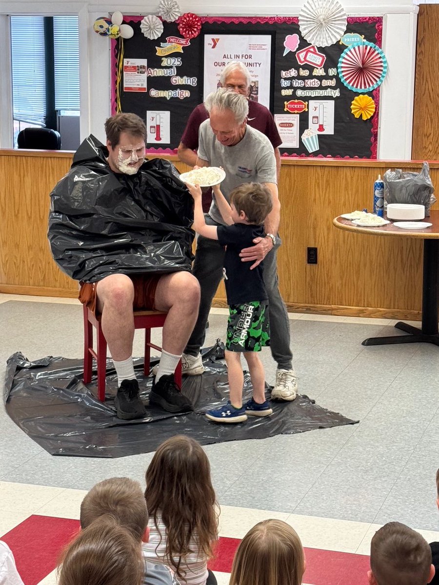 Matt, Wellness Director at our Bellefonte Branch, got several pies to the face this morning to help raise money for our Annual Giving Campaign!