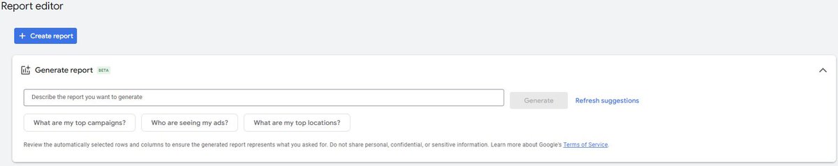 ￼I may be late to the party here, but has anyone else noticed AI in the Google Ads report editor? #PPCChat #GoogleAds