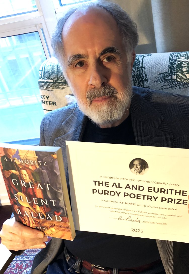 Congratulations to the winner of the 2025 Al and Eurithe Purdy Poetry Prize: A.F. Moritz, author of GREAT SILENT BALLAD! A generous endowment from Eurithe Purdy supports the $10,000 annual prize and will help foster a lasting appreciation of poetic excellence in Canada.