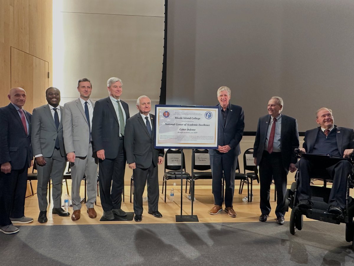 Congressman Seth Magaziner (@rep_magaziner) on Twitter photo Cyber threats are growing - so it’s a big deal that <a href="/RICNews/">Rhode Island College</a> was named a Center for Academic Excellence by the NSA.
Rhode Island is leading the way to train the next generation thanks in large part to former Congressman <a href="/JimLangevin/">Jim Langevin</a>'s work. Cyber threats are growing - so it’s a big deal that <a href="/RICNews/">Rhode Island College</a> was named a Center for Academic Excellence by the NSA.
Rhode Island is leading the way to train the next generation thanks in large part to former Congressman <a href="/JimLangevin/">Jim Langevin</a>'s work.