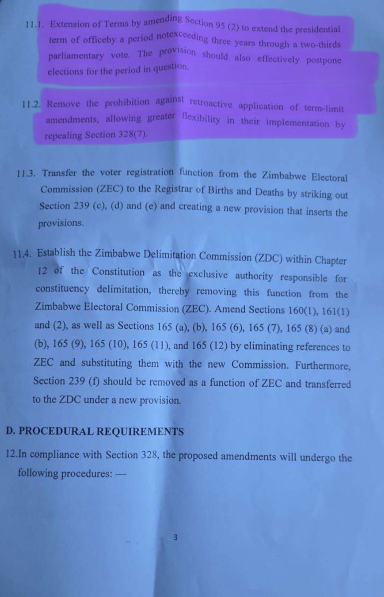 daddyhope's tweet image. PLEASE RETWEET, THIS IS VERY IMPORTANT

This leaked document is a Cabinet memorandum from Zimbabwe’s Minister of Justice, Legal and Parliamentary Affairs, Ziyambi Ziyambi. It proposes undemocratic constitutional amendments with huge implications for Zimbabwe. 
These include…