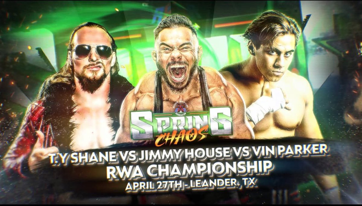 dustinrhodes's tweet photo. Final week for TIX!! Get em now for @RhodesWrestling #SpringChaos here!!!
We have our first tag tournament and some great matches lined up. Join us and lets make it another sellout!!🤘🏼

https://t.co/7v4HrLFV0w https://t.co/i1P1lOw0mR