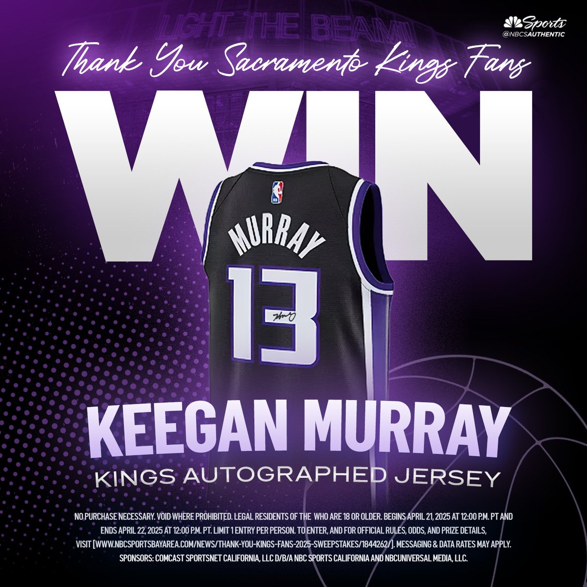 NBCSKings's tweet image. Thank you for lighting the beam with us this season, Kings fans 👏

To show our appreciation, we’re giving away an autographed Keegan Murray jersey!

Here’s how to win 👇
1️⃣ Follow @‌NBCSKings
2️⃣ Like this post
3️⃣ Tag a friend in the comments and mention @NBCSKings