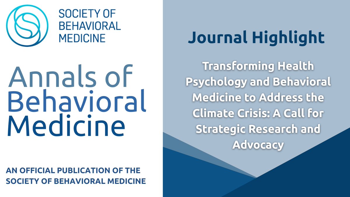 Behavioral scientists, your moment is now. ABM's new Call to Action outlines a clear, strategic path to create research that drives real impact — for planetary health and for all life on Earth.

Dive in and read our newest article here: 🔗 academic.oup.com/abm/article/59…