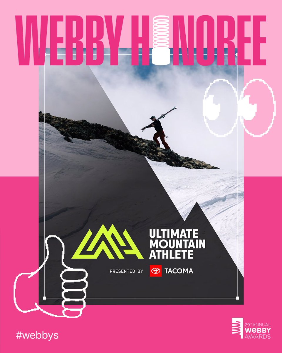 We’re excited to share that our project Ultimate Mountain Athlete for <a href="/Toyota/">Toyota USA</a> Tacoma has been selected as an Honoree in the Video &amp; Film – Sports category at the 29th Annual <a href="/TheWebbyAwards/">The Webby Awards</a>! #webbys outsideonline.com/outdoor-gear/c…