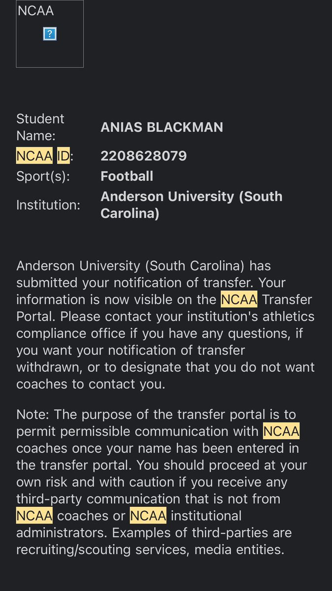 I’m confident in my ability and fully committed to making an impact — on the field, in the weight room, in the classroom, and my development as a man. Any Coaching willing to give me a chance, DM’s 100% open!