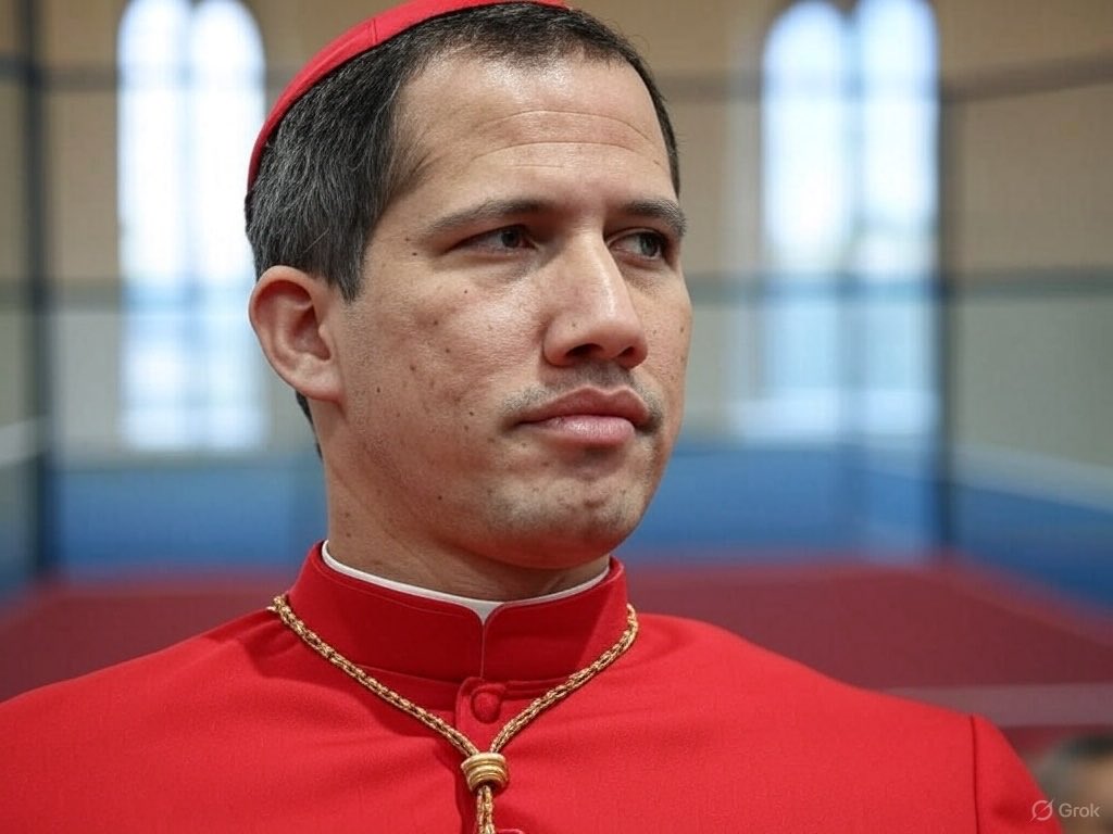 Última hora: Juan Guaidó se acaba de autoproclamar Papa en una cancha de padel en Miami.