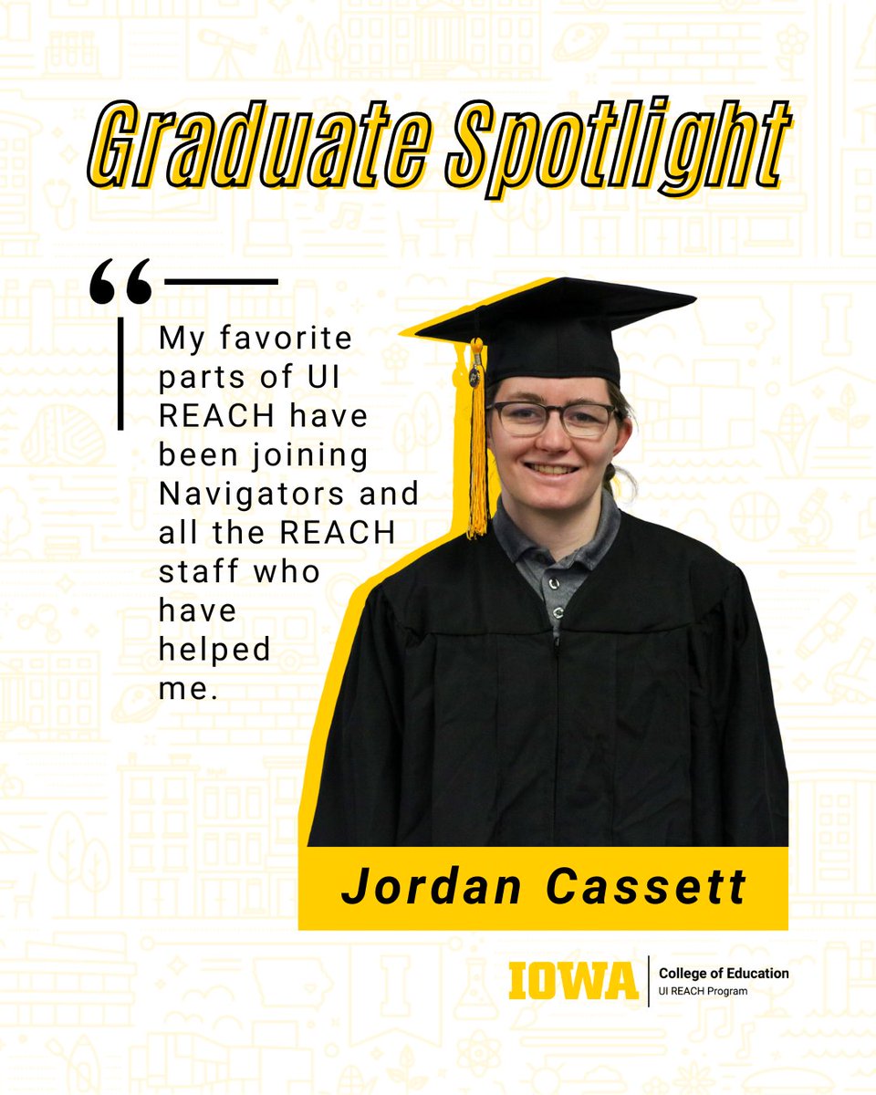 Join us in celebrating our 2025 graduates! 🎉

During her time at REACH, Jordan worked at UIHC as a patient escort and at the front desk. After graduation, she plans to continue her education at Kirkwood Community College before transferring back to Iowa to study social work.