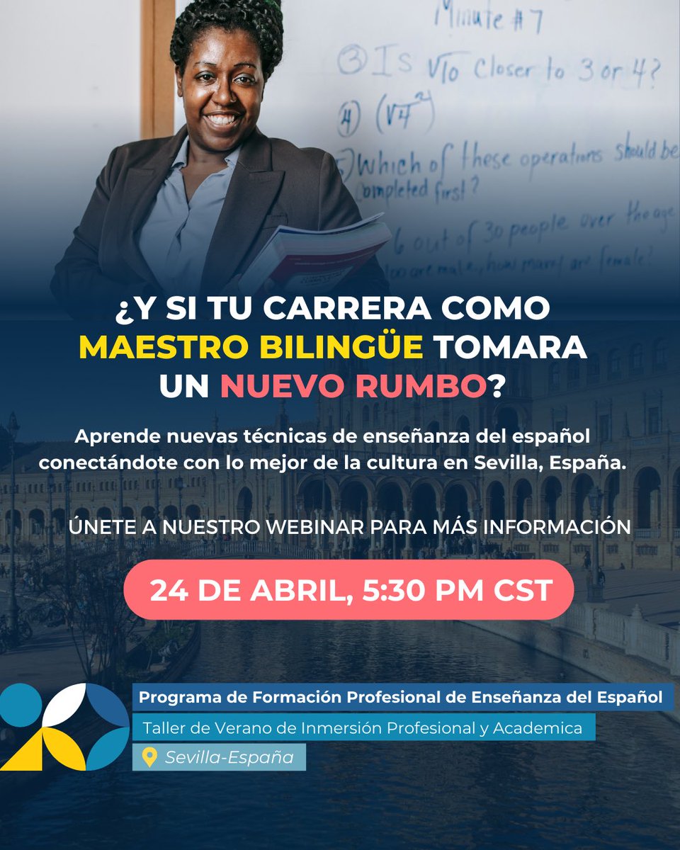 Learn modern Spanish teaching strategies and explore new perspectives.
Join our third live conversation on bilingual teacher training in Spain 🇪🇸
🗓️ April 24, 5:30 PM CT
🔗 Register: forms.gle/HzoaJVp1KHghHr…
🌐 Zoom: us06web.zoom.us/j/84469129915?…