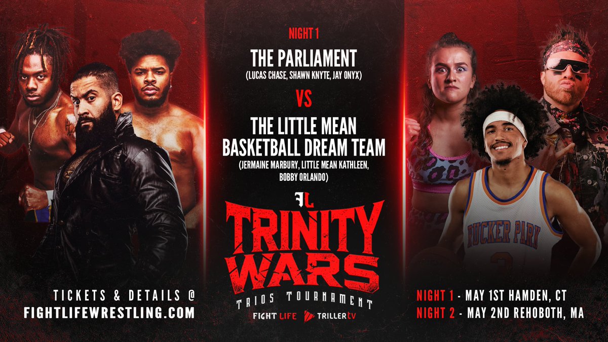 Which 4 teams do you think will advance to night 2?

NEXT WEEK❗️❗️❗️
Thur. May 1st-📍Hamden, CT
Fri. May 2nd-📍 Rehoboth, MA

🎟 Tickets &amp; Event Details: FightLifeWrestling.com