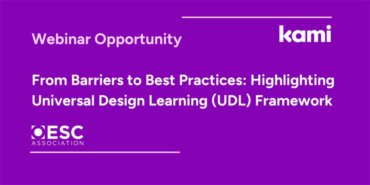 How can we make learning truly accessible for every student? 🤔 Join our webinar, "From Barriers to Best Practices," on April 22nd at 3:30 PM EST and discover how Universal Design for Learning (UDL) can transform your classroom!
Register now: meetkami.com/oesca
#UDL
