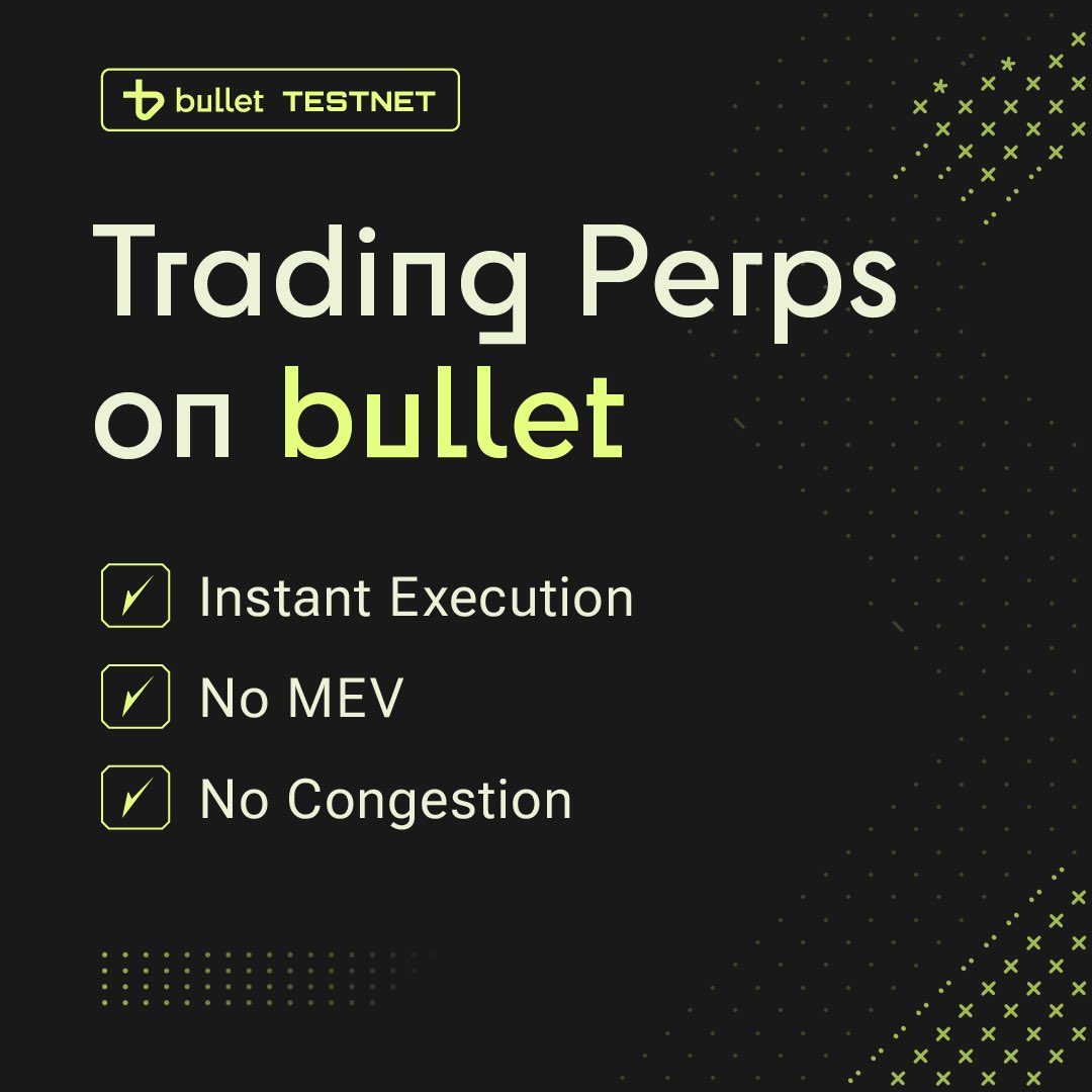 Dopportunist1's tweet photo. The @bulletxyz testnet offers a glimpse into the future of high-speed, low-latency trading. Don’t miss out: https://t.co/zyrkhD7Kl4
#bullettestnet #bulletxyz #solana https://t.co/NuVsNBMVEY