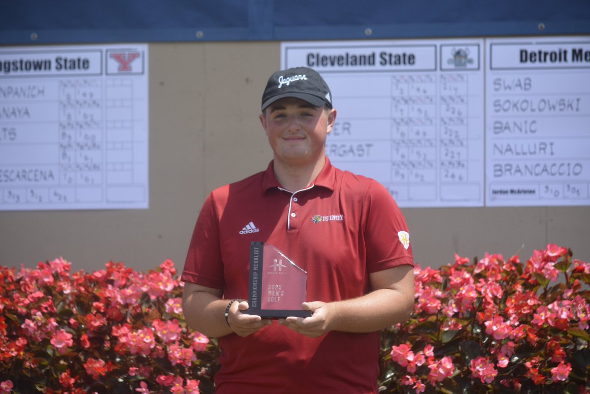 #IUIndy men's golf sophomore Titus Boswell is the #HLGolf individual medalist at 5-under for the week. He's the program's first individual medalist since 2015. 

#LetsGoJags