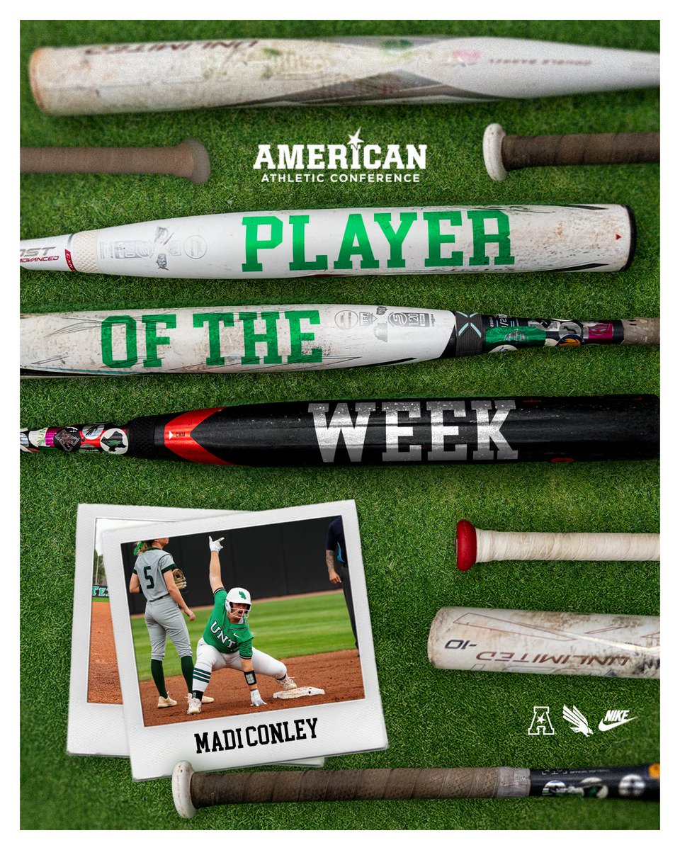 UNT Softball (@meangreensb) on Twitter photo ๐๐๐ ๐๐ฅ๐๐ฒ๐๐ซ ๐จ๐ ๐ญ๐ก๐ ๐๐๐๐ค
<a href="/mad_is_on20/">Madison Conley</a> picks up her first <a href="/American_Conf/">The American</a> Player of the Week award after an eight RBI against UAB!! Congratulations, Madi!
#GMG ๐ข๐ฆ
๐๐๐ ๐๐ฅ๐๐ฒ๐๐ซ ๐จ๐ ๐ญ๐ก๐ ๐๐๐๐ค
<a href="/mad_is_on20/">Madison Conley</a> picks up her first <a href="/American_Conf/">The American</a> Player of the Week award after an eight RBI against UAB!! Congratulations, Madi!
#GMG ๐ข๐ฆ