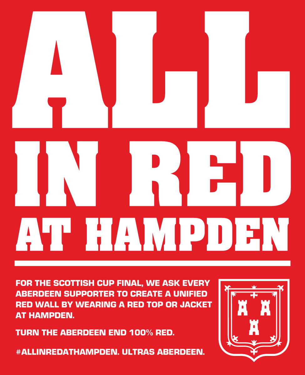 Not our usual style...

But on this occasion the Aberdeen end needs to be as unified as possible.

#AllInRedAtHampden