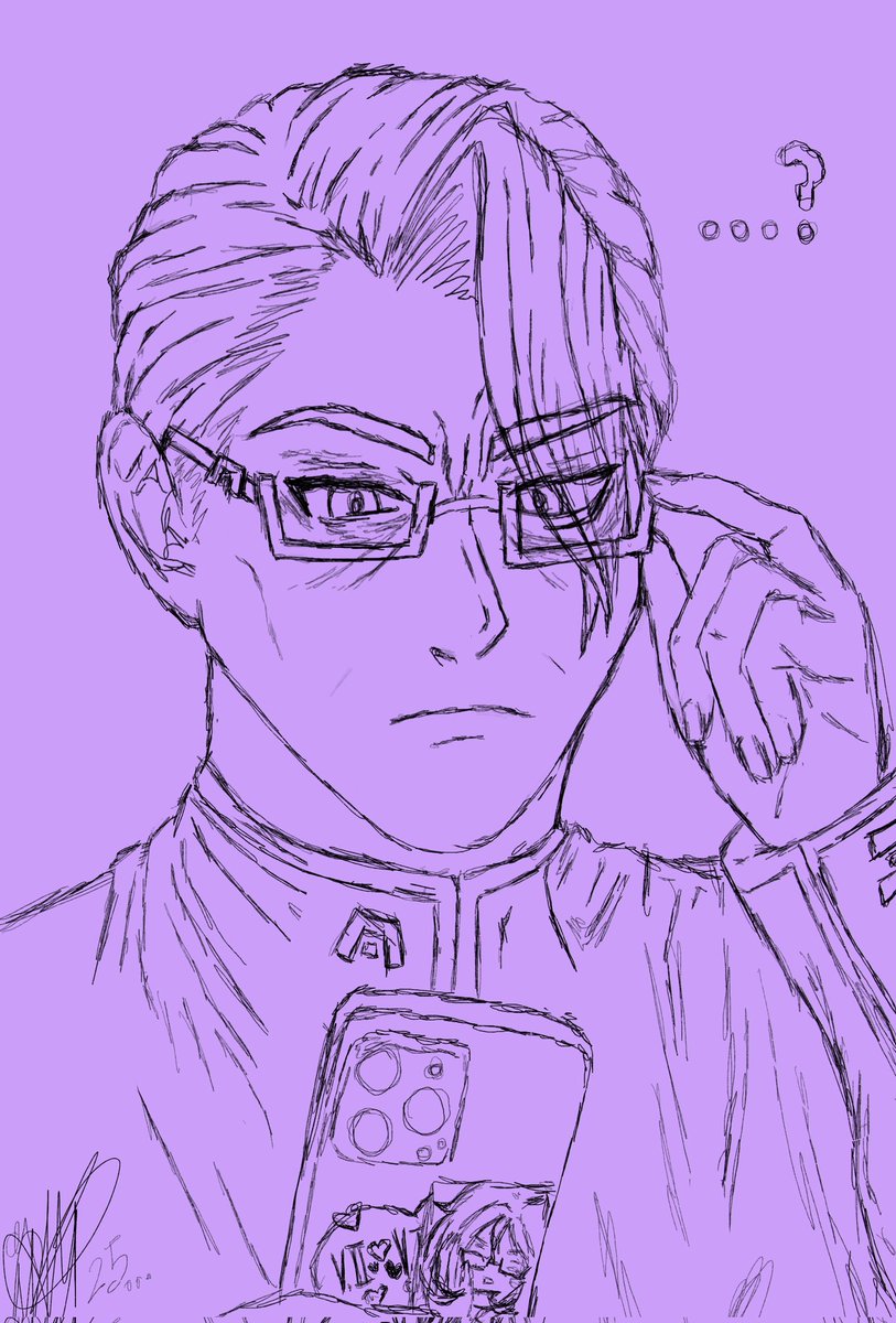 VIX_Doktor's tweet photo. それで…やっとまた絵を描くことができたんだ…！！！@S0vereignOfDawn に触発されて、携帯電話の使い方を知ろうとする閣下を描いたんだ…かわいいおじいちゃんみたいでしょ…？えへへ～

↜(っ⁠＾❛⁠ ⁠ω❛⁠＾)っ📲🐌❓❓ https://t.co/vCPvIIwlwq