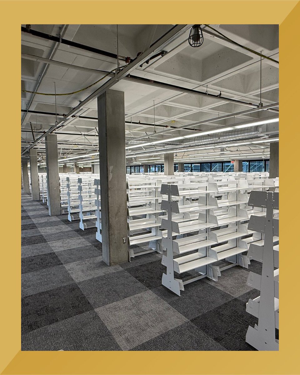 Bookshelves are being installed at Kennedy Library as we get ready to bring the collections back. One shelf closer to reopening!
#calpoly #calpolyklt #calpolylibrary #libraryrenovation