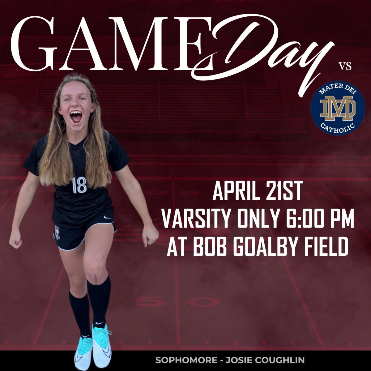 Varsity welcomes Mater Dei to BW for a 6PM kickoff! Let's go Maroons!