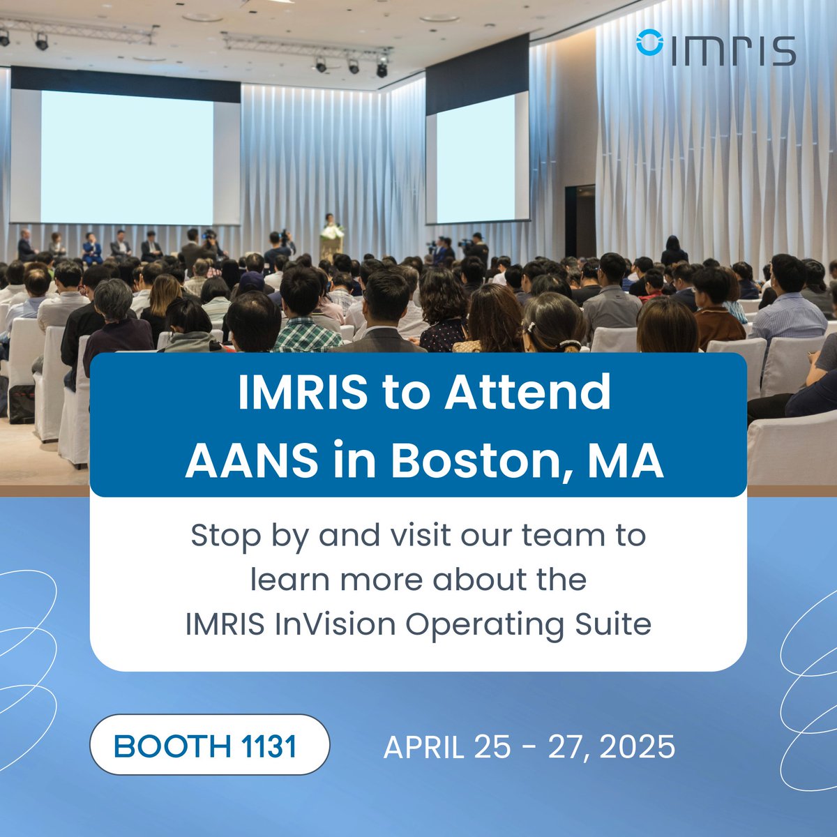 IMRIS is excited to be attending the AANS Annual Meeting this week in Boston, MA from April 25 - 27, 2025. We can't wait to see you there! #AANS2025 #innovation #hospitals #neurosurgery #healthcare #surgery #technology #neurosurgeons #annualmeeting #science #patientcare
