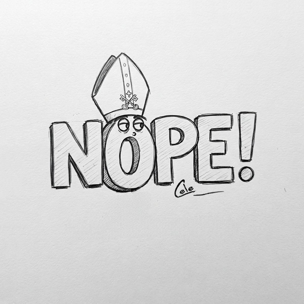 My cartoon, pun, for the death of Pope Francis
#PopeFrancis #PapaFrancesco #Pope #nope #PopeFrancisco #papa #wordplay #wordpun #vignette #drawing #drawings #drawingoftheday #drawingart #drawingsketch #sketch #Sketches #sketchart #comic #cartoon #EmanueleBertuccelli #lovedesign