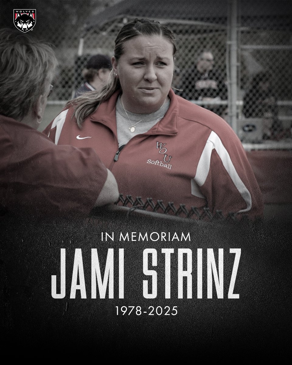 Western Oregon Athletics is deeply saddened by the passing of former Wolves assistant softball coach and administrator Jami Strinz.

We extend our heartfelt condolences to her and UCC student-athlete Kiley Jones' loved ones during this difficult time.