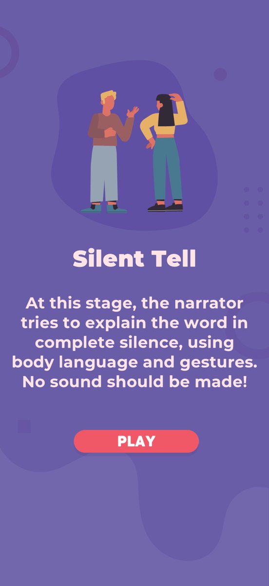 I made a word-based party game similar to Taboo that can be played by 4-6-8 people. There are 4 stages (Two words, Lip reading, Drawing, Silent narration). The words do not repeat each other and there are categories such as movies, series, anime, games.

play.google.com/store/apps/det…